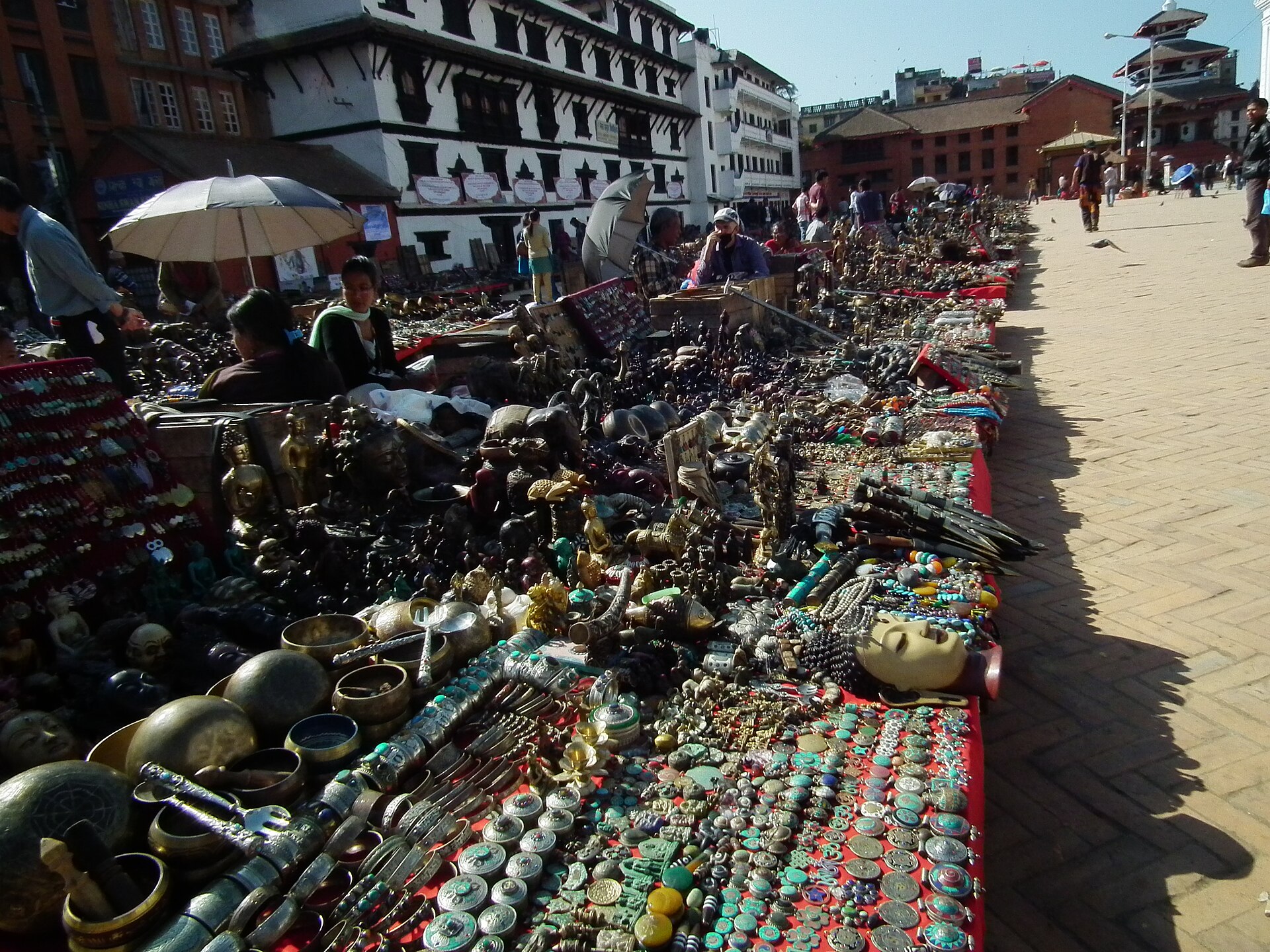A busy Kathmandu street market, a subject for street photography